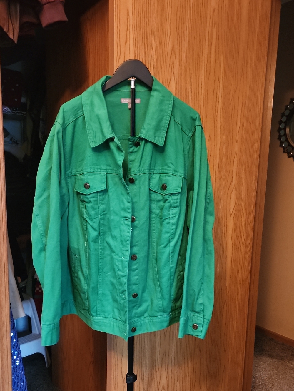 Jessica London Emerald Green Jean Jacket
